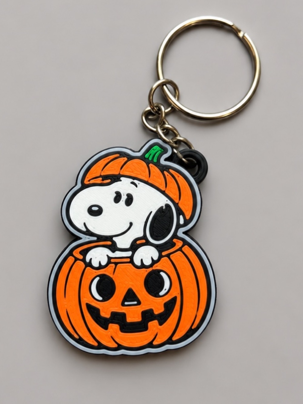 Peanuts Snoopy Pumpkin Keychain - Orange, White, Black
